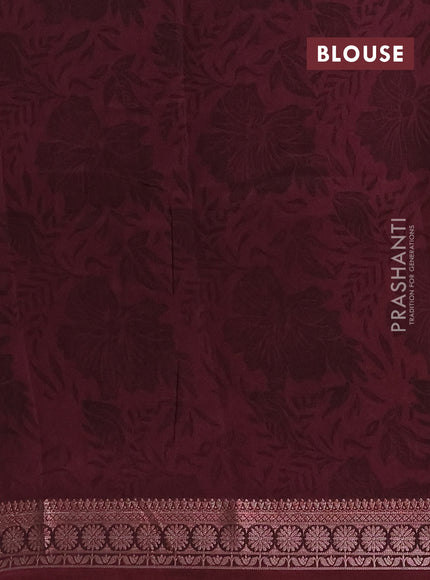 Chanderi silk cotton saree wine shade and deep maroon with allover geometric prints and banarasi style border
