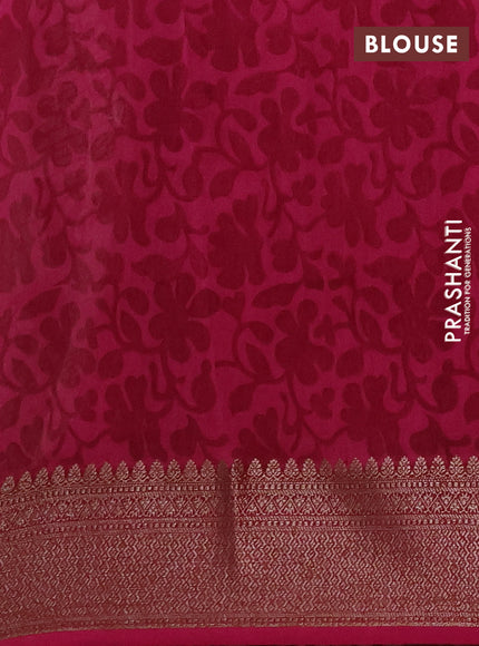 Chanderi silk cotton saree wine shade with allover prints and banarasi style border