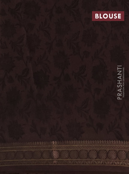 Chanderi silk cotton saree beige and brown with allover geometric prints and thread woven border