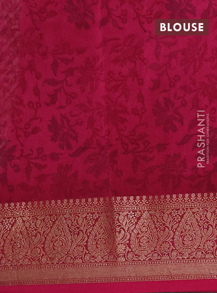 Chanderi silk cotton saree wine shade with allover prints and banarasi style border