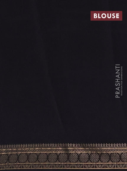 Chanderi silk cotton saree grey and black with allover paisley prints and thread woven border