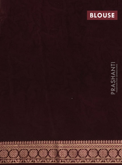 Chanderi silk cotton saree deep maroon with allover prints and banarasi style border