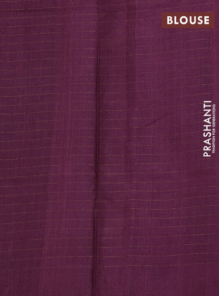 Pure tussar silk saree wine shade with allover zari checks & butta prints and printed pallu & border