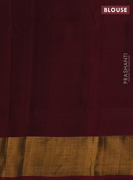 Pure uppada silk saree deep maroon with allover silver & gold zari woven buttas and zari woven border