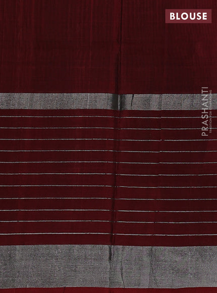 Pure uppada silk saree black and maroon with allover silver zari woven buttas and long zari woven border