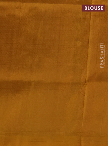 Pure uppada silk saree deep maroon and mustard yellow with allover silver & gold zari woven buttas and long zari woven border