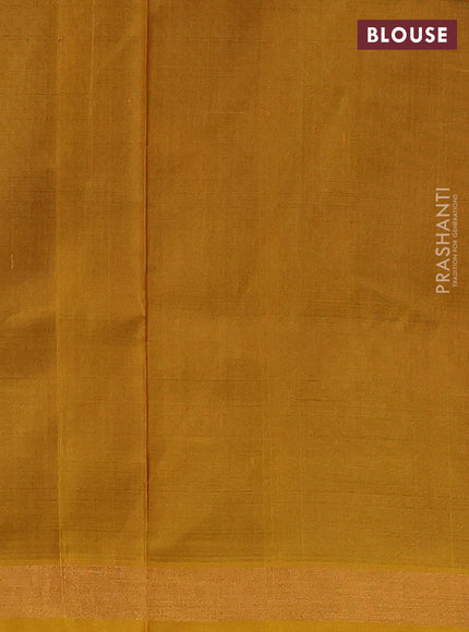 Pure uppada silk saree purple and mustard yellow with allover silver & gold zari woven buttas and long zari woven border