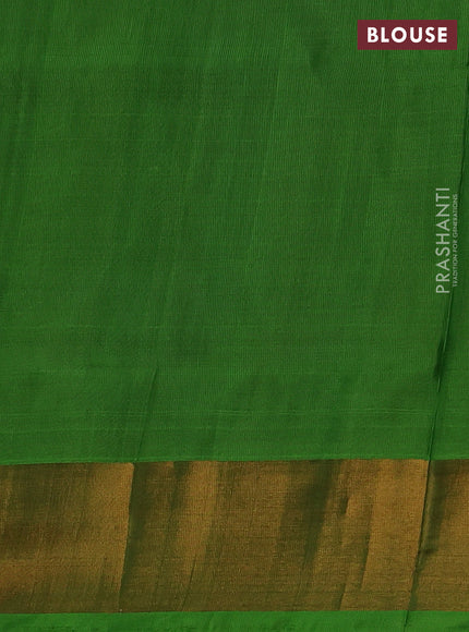 Pure uppada silk saree red and light green with allover silver & gold zari weaves & buttas and long zari woven border
