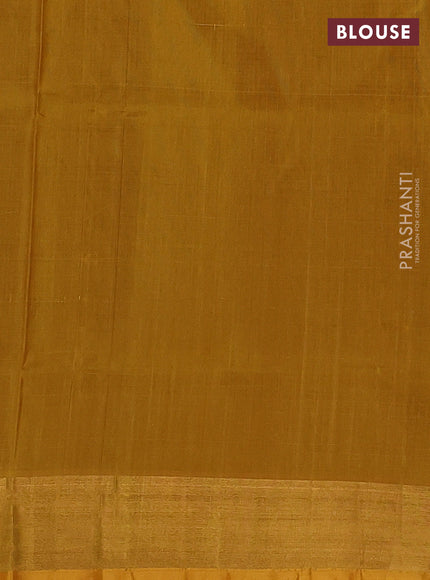 Pure uppada silk saree maroon and mustard yellow with allover silver & gold zari woven buttas and zari woven border