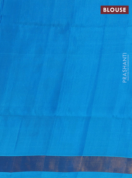 Pure uppada silk saree cs blue with allover thread & zari woven buttas and Jamdhani pallu