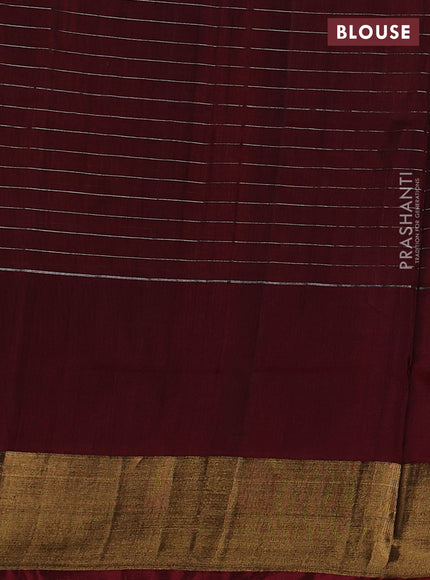 Pure uppada silk saree sunset orange and maroon with allover silver & gold zari checks & buttas and long zari woven butta border