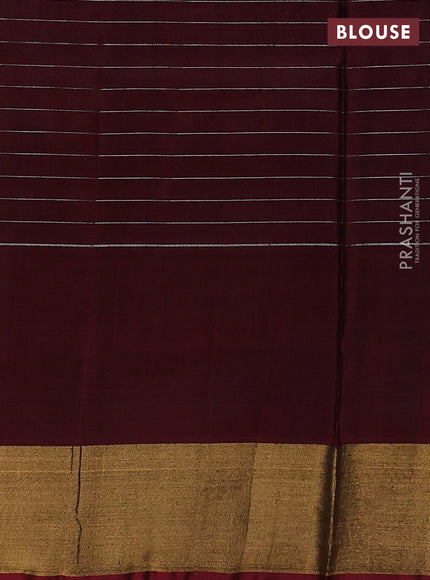 Pure uppada silk saree pastel violet and maroon with allover silver & gold zari checks & buttas and long zari woven butta border
