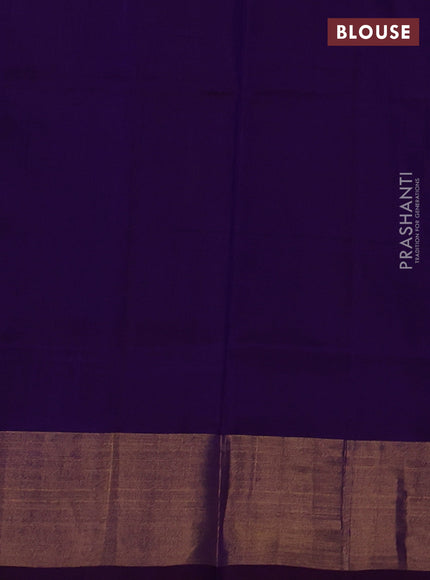 Pure uppada silk saree cs blue and purple with allover silver & zari woven buttas and zari woven border