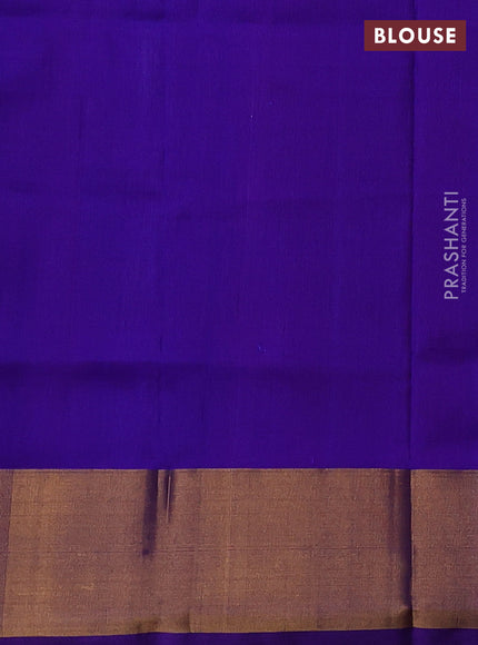 Pure uppada silk saree pink and violet with allover silver & gold zari woven buttas and zari woven border