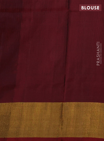 Pure uppada silk saree grey and maroon with allover silver & gold zari woven buttas and zari woven border