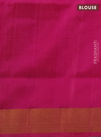 Pure uppada silk saree pink with allover silver & gold zari woven buttas and zari woven border