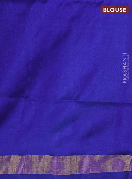 Pure uppada silk saree navy blue with allover silver & gold zari woven buttas and zari woven border