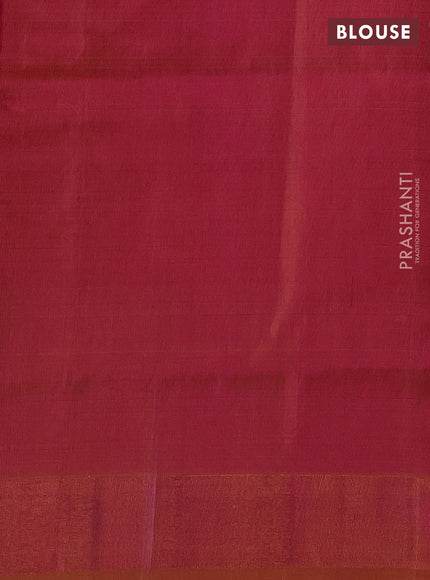 Pure uppada silk saree pink and dual shade of mustard yellow with allover silver & gold zari woven buttas and temple design zari woven border