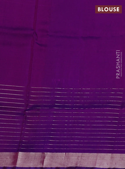 Pure uppada silk saree pink and purple with allover silver zari woven buttas and long zari woven border