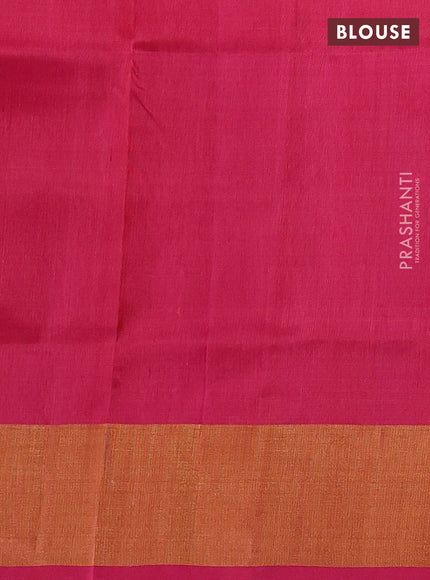 Pure uppada silk saree peach orange and pink with allover silver & gold zari woven buttas and long zari woven butta border