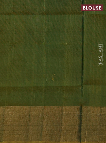 Pure uppada silk saree green and light green with allover silver & gold zari woven buttas and long zari woven butta border