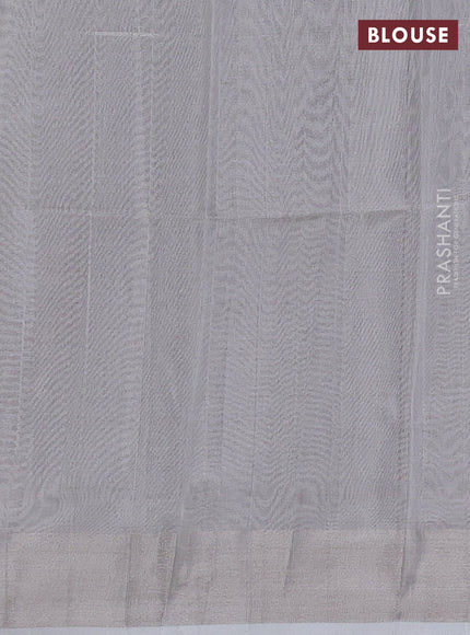 Pure uppada silk saree coffee brown with allover silver zari woven coin buttas and zari woven border