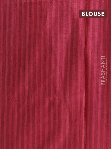 Semi tussar saree maroon with allover prints and zari woven piping border