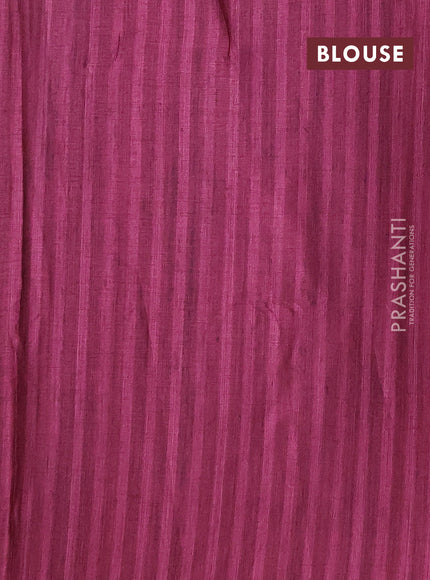 Semi tussar saree wine shade with allover prints and zari woven piping border