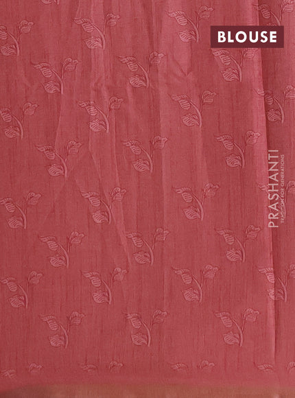 Semi tussar saree pastel blue with allover kalamkari prints and piping zari woven border