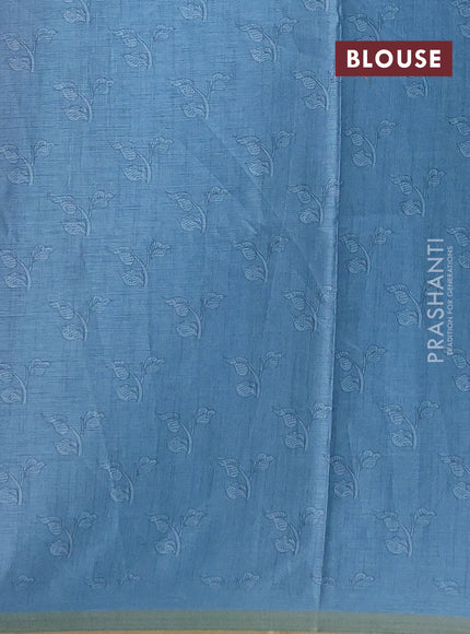 Semi tussar saree purple with allover kalamkari prints and piping zari woven border