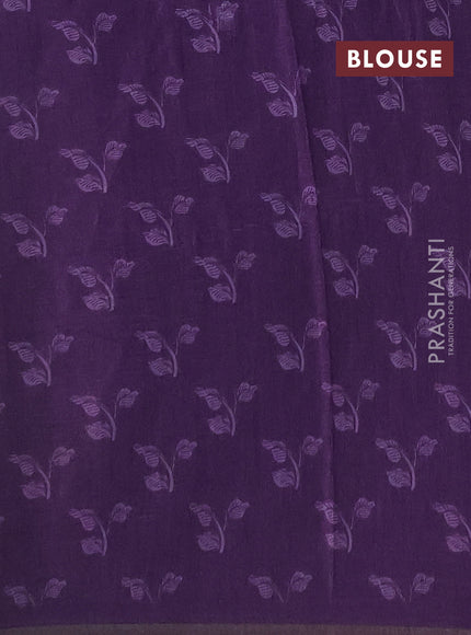 Semi tussar saree lavender with allover kalamkari prints and piping zari woven border