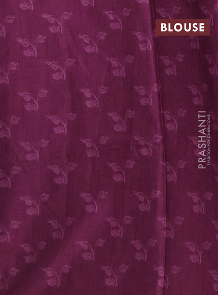 Semi tussar saree purple with allover kalamkari prints and piping zari woven border