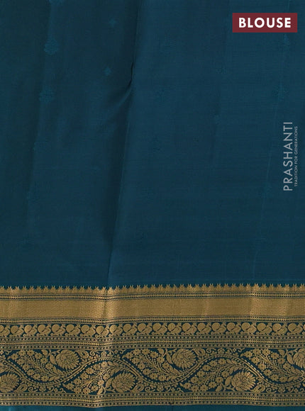 Pure soft silk saree light green and teal green with allover zari woven buttas and zari woven border