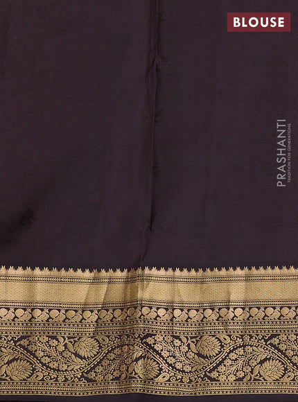 Pure soft silk saree rust shade and coffee brown with allover zari woven buttas and zari woven border
