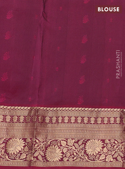 Pure soft silk saree navy blue and wine shade with allover zari woven buttas and zari woven border