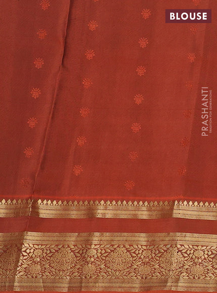 Pure soft silk saree deep maroon and orange with allover zari woven buttas and zari woven border