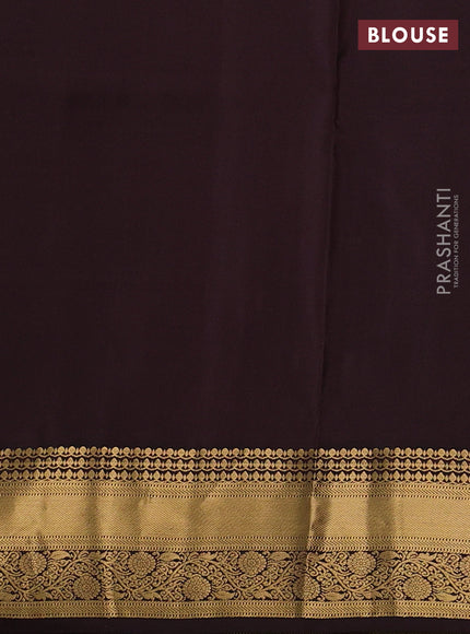 Pure soft silk saree peacock green and coffee brown with allover zari woven buttas and zari woven border
