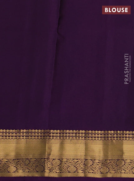 Pure soft silk saree green and purple with allover zari woven buttas and zari woven border