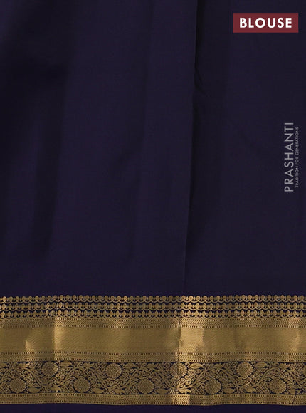 Pure soft silk saree mehendi green and navy blue with allover zari woven buttas and zari woven border