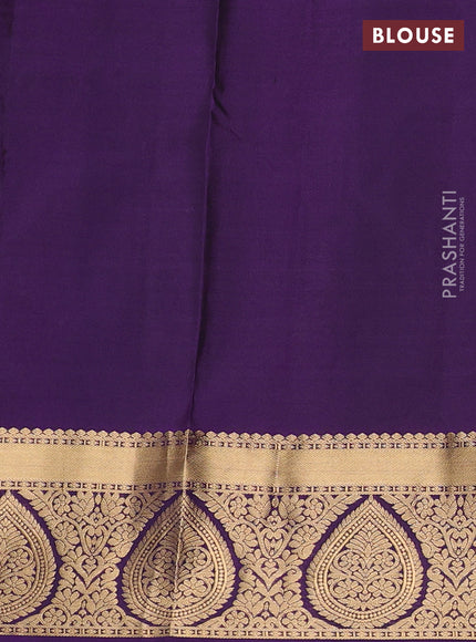 Pure soft silk saree rust shade and violet with allover zari woven buttas and zari woven border