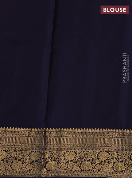 Pure soft silk saree mauve pink and navy blue with allover zari woven buttas and zari woven border
