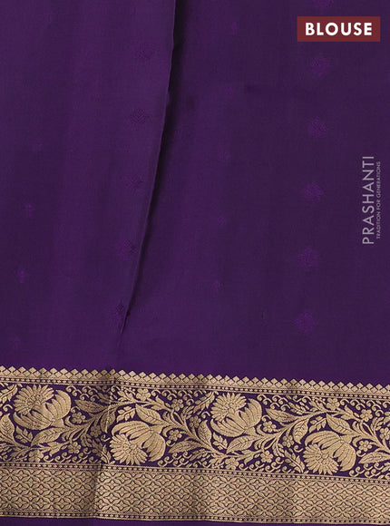 Pure soft silk saree deep maroon and purple with allover zari woven buttas and zari woven border