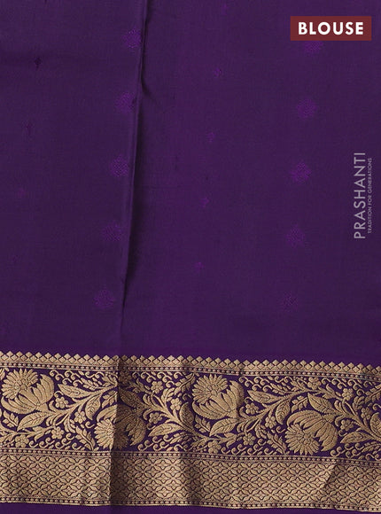 Pure soft silk saree magenta pink and purple with allover zari woven buttas and zari woven border