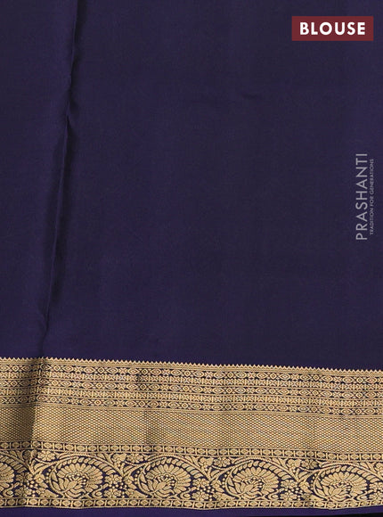Pure soft silk saree elaichi green and navy blue with allover zari woven buttas and zari woven border