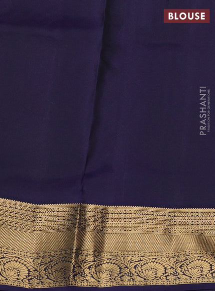 Pure soft silk saree lavender and navy blue with allover zari woven buttas and zari woven border
