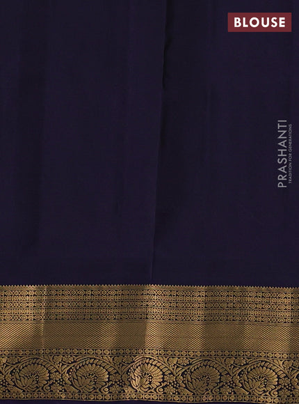 Pure soft silk saree green and navy blue with allover zari woven buttas and zari woven border