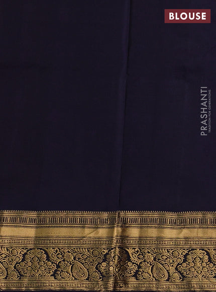 Pure soft silk saree rust shade and navy blue with allover zari woven buttas and zari woven border