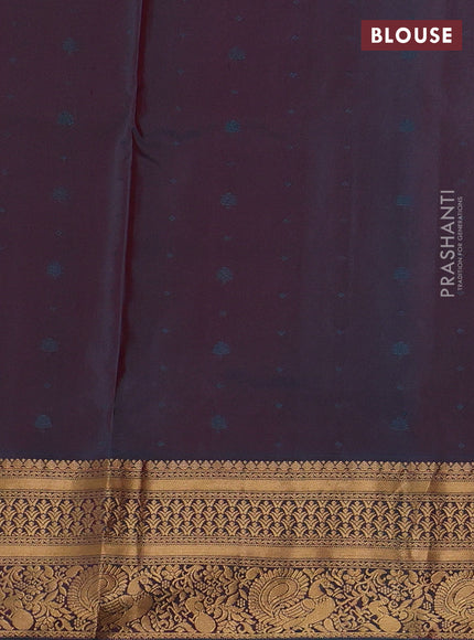 Pure soft silk saree red and teal green with allover zari woven buttas and zari woven border