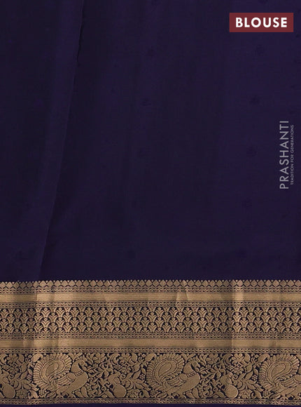 Pure soft silk saree green and navy blue with allover zari woven buttas and zari woven border