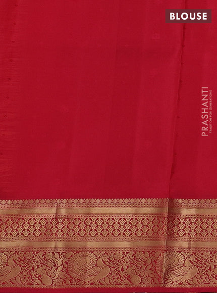 Pure soft silk saree orange and red with allover zari woven buttas and zari woven border
